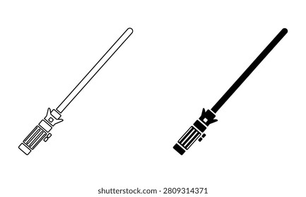 Premium Light saber weapon icon set Vector Icon Isolated on White Background
