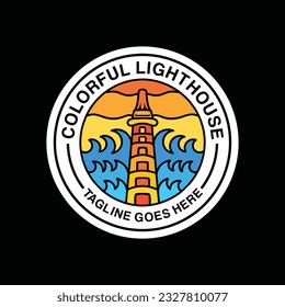 Premium lighthouse Logo Design Emblem Vector illustration Vintage badge symbol icon