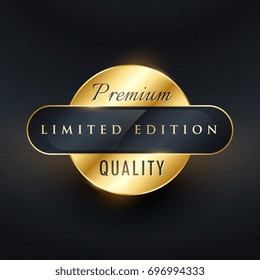 premium limited edition golden label or badge design