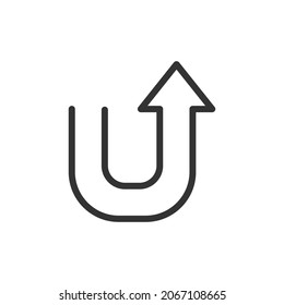 Premium up line icon for app, web and UI. Vector stroke sign isolated on a white background. Outline icon of up in trendy style.
