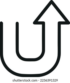 Premium up line icon for app, web and UI. Vector stroke sign isolated on a white background. Outline icon of up in trendy style.