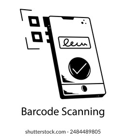 Icono de línea de Premium de escaneo de código de barras 