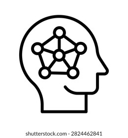 Premium line icon deep learning and neural networks.