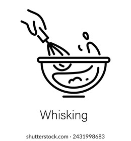 Diseño de icono de línea premium de tazón de batido 