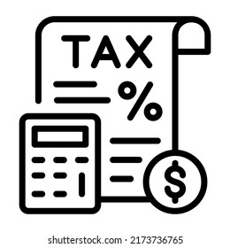 Premium line icon vector of tax report 