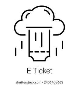 Premium line style icon of an e ticket 