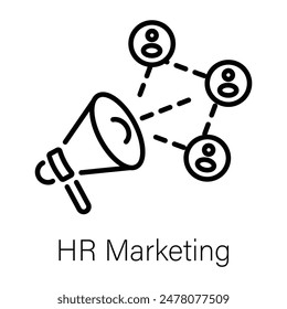 Premium line style icon of hr marketing 