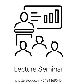 Premium line style icon of lecture seminar 