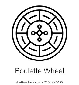 Icono de estilo de línea de Premium de rueda de ruleta 