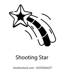 Icono de estilo de línea premium de una estrella fugaz