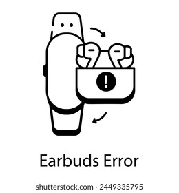 Icono lineal de Premium que representa el error de auriculares