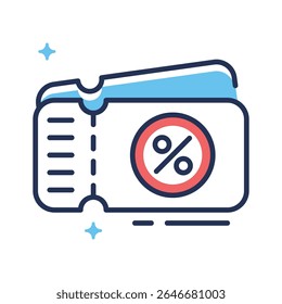 Ein lineares Premium-Symbol des Rabattgutscheins