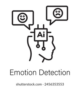 Premium linear icon of emotion detection 