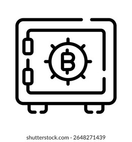 Ícone linear premium do bloqueador bitcoin bloqueado