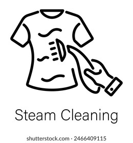 Premium linear icon of steam cleaning 