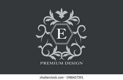 Logotipo lineal premium. Monograma con У de letras. Icono elegante. Símbolo de marco con un alfabeto de lujo.