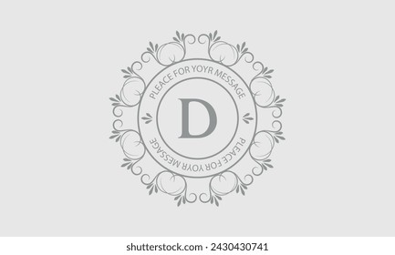 Premium linear monogram with letter D. Elegant sign, emblem, company brand. Fancy alphabet frame symbol.