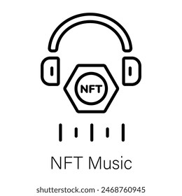 Premium linear style icon of nft music 