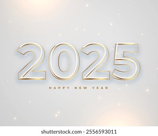 premium lineart 2025 new year wishes card design vector