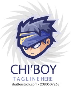 Premium logo Chi boy logo chi boy gammer vector illustration.