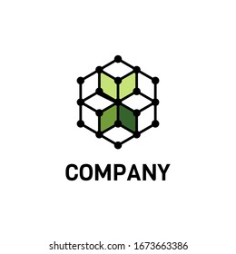 Premium logo design of 3 cube in 3d with hexagon shape for company business