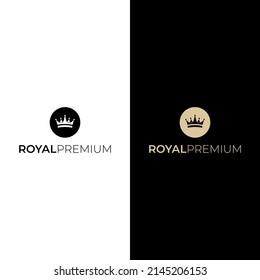premium logo design crown icon