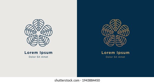 diseño de logotipo premium. emblema resumen de hoja dorada, concepto de diseño, logotipo, elemento de logotipo para plantilla.