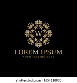 diseño del logotipo premium con la letra inicial W