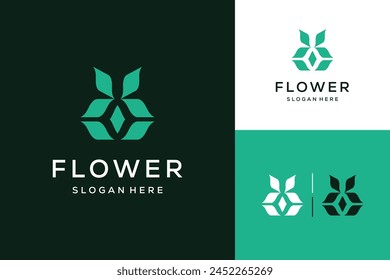 Premium logo of flower luxury logo design