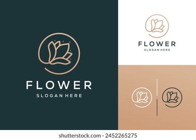 Premium logo of flower luxury logo design