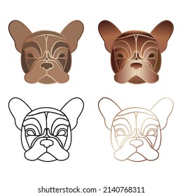 Premium logo gold logo in different colors. Purebred dog products for animals, clinics, competitions and exhibitions. Vector quality file.