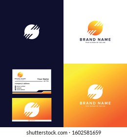 premium logo letter S and business card color gradient vector template