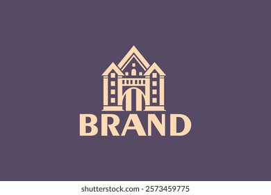 A premium logo showcasing a luxurious house design, symbolizing sophistication and exclusivity. Ideal for luxury real estate, high-end rentals, or architectural firms.