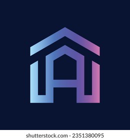 Premium A logo Vector Download for Free, A Letter House with vibrant gradient colors