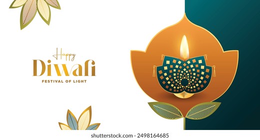 Premium looking Happy Diwali web banner design. vector illustration design for Festival.