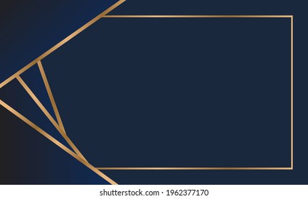 Premium and luxurious background design with blue and gold trim. For covers, invitation templates, brochures, presentations etc.