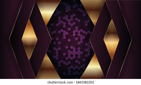 Premium luxury abstract background with gold on edge background and dynamic shadow on background. Vector background. Eps 10
