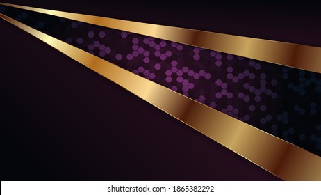 Premium luxury abstract background with gold on edge background and dynamic shadow on background. Vector background. Eps 10
