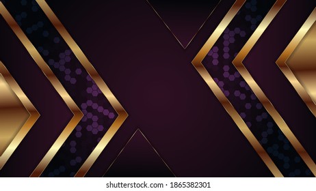 Premium luxury abstract background with gold on edge background and dynamic shadow on background. Vector background. Eps 10