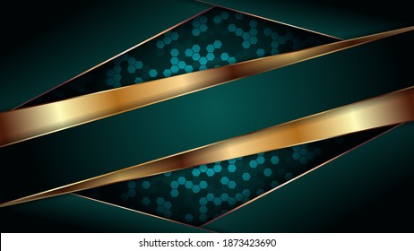 Premium luxury abstract background with gold on edge background and dynamic shadow on background. Vector background. Eps 10