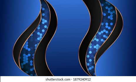 Premium luxury abstract background with gold on edge background and dynamic shadow on background. Vector background. Eps 10
