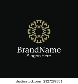 logotipo moderno de patrón ornamental abstracto premium y de lujo mandala