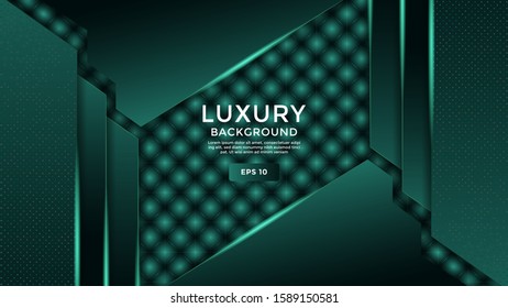 Premium luxury background combine with shiny green line and textured background. overlap layer. Eps 10