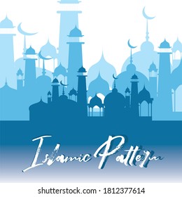 Premium and luxury background design of ramadan kareem islamic celebration inside mosque shape