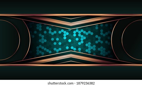 Premium luxury background with gold color on edge. Vector background. Eps10