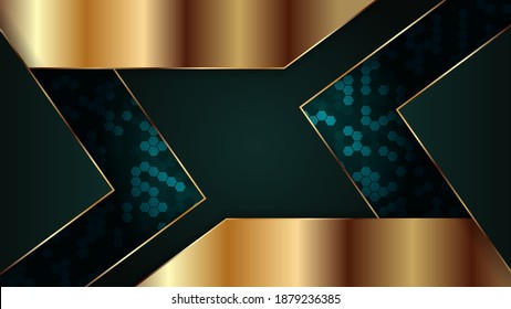 Premium luxury background with gold color on edge. Vector background. Eps10