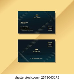 premium and  Luxury Business card design template with golden color,