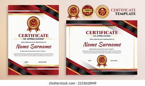 Premium Luxury Certificate Template Golden Certificate Design Diploma Graduation Degree Certificate