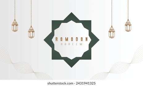 Premium luxury clean white minimalist background wallpaper design celebrating Ramadan, the month of fasting full of blessings