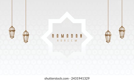 Premium Luxus sauber weiß minimalistischer Hintergrund Tapete Design feiert Ramadan, den Monat des Fastens voller Segen